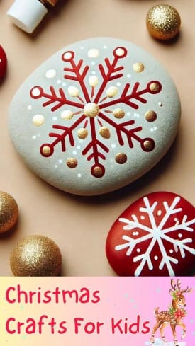 christmas crafts for kids – snowflake painted rocks